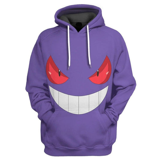 Pokemon Hoodie Gengar Pokemon Cosplay Hoodie Purple Unisex Adults New Release - Cozy Hoodie For Cold Weather