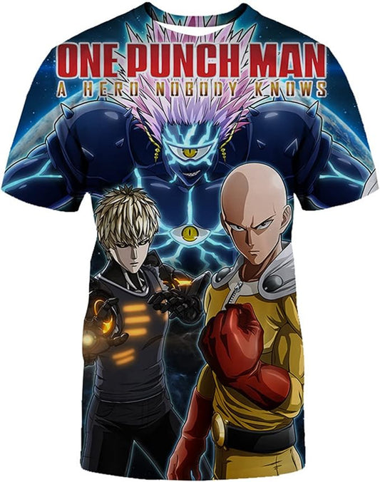 One Punch Man T-Shirt One Punch Man A Hero Nobody Knows T-Shirt Blue Unisex - Trendy Gift For Men & Women