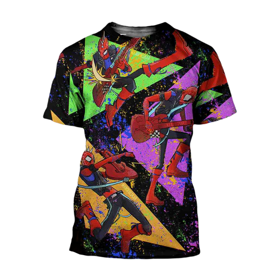 Spiderman T-Shirt Marvel Spider-Punk Spiderman Across The Spiderverse T-Shirt Colorful Unisex - Trendy Gift For Men & Women