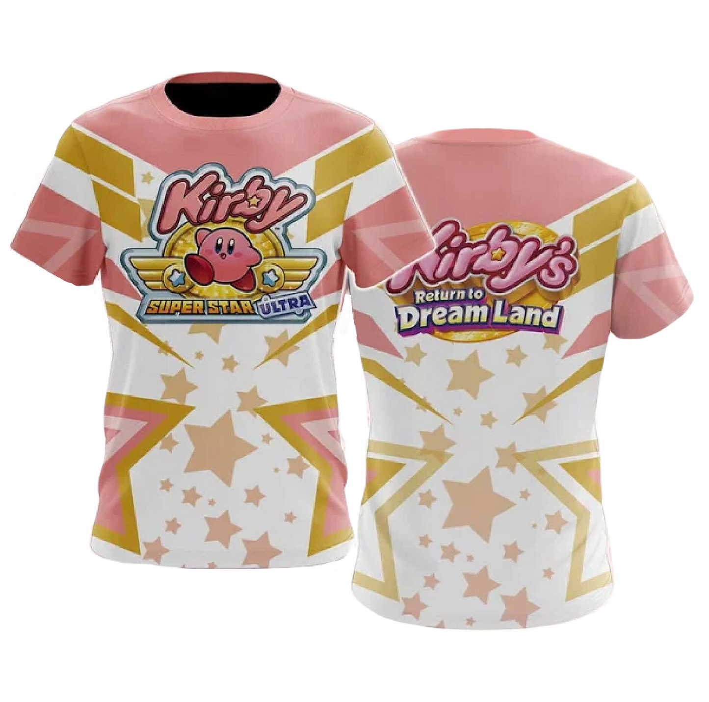 Kirby T-shirt Kirby Super Star Ultra T-shirt White Pink Unisex