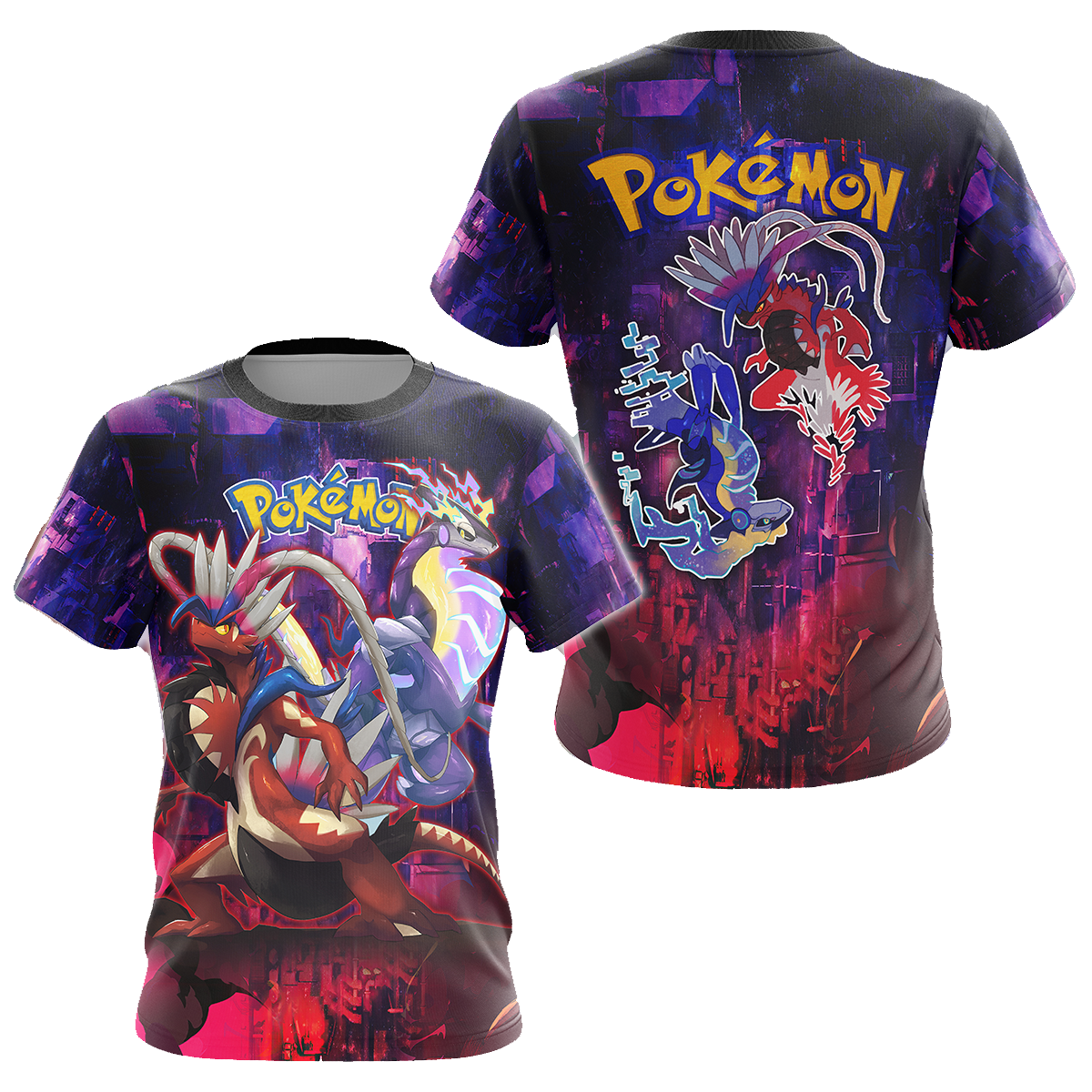 Pokemon Hoodie Pokemon Scarlet And Violet Graphic T-Shirt Blue Red Unisex - Trendy Gift For Men & Women