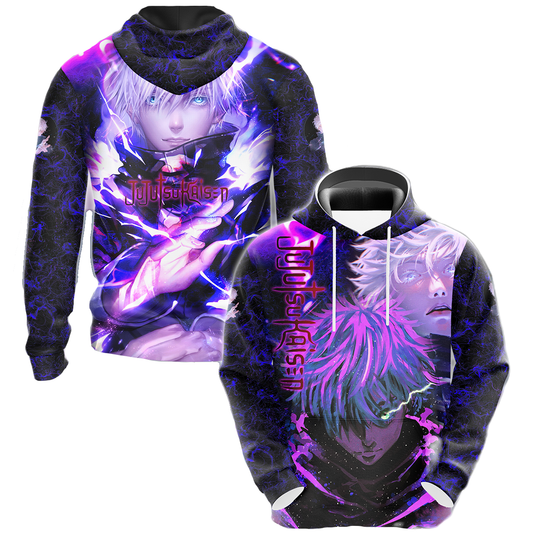 Jujutsu Kaisen Hoodie Jujutsu Kaisen Gojo Satoru Limitless Cursed Hoodie Purple Black Unisex - Cozy Hoodie For Cold Weather