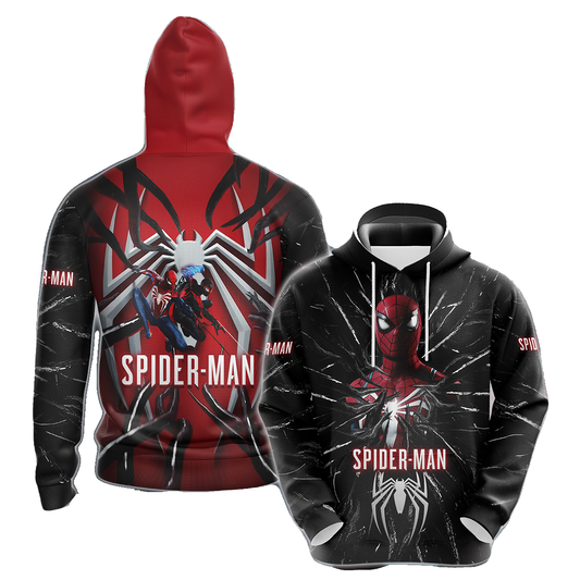Spiderman Hoodie Marvel Spiderman 2 Game Graphic T-Shirt Red Black Unisex - Trendy Gift For Men & Women