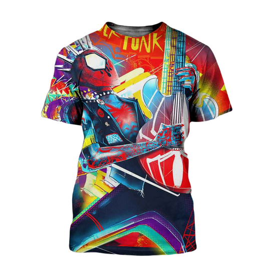 Spiderman T-Shirt Marvel Spider Punk Badass Poster T-Shirt Colorful Unisex - Trendy Gift For Men & Women