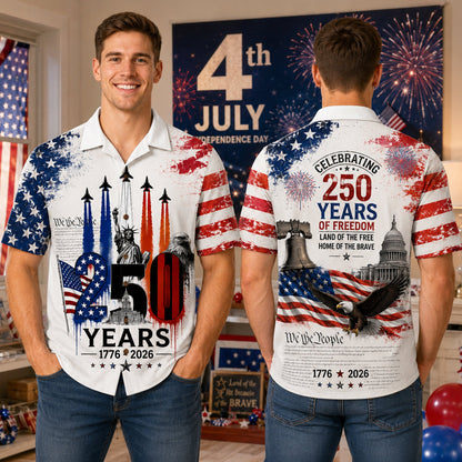 Proud American - Celebrated America 250th Anniversary Hawaiian Shirt - Gifts For Patriots 03nalu280526