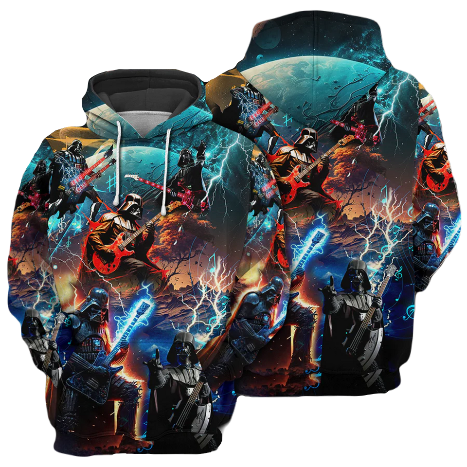 Starwars Hoodie Darth Vader Playing Guitar Hoodie Colorful Unisex