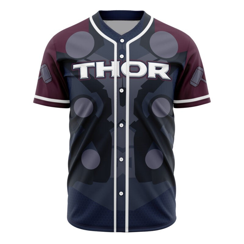 Marvel Jersey Marvel Avengers Hero Thor God of Thunder Armor Costume Jersey Shirt Baseball Thor Baseball for Men