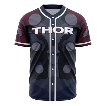 Marvel Jersey Marvel Avengers Hero Thor God of Thunder Armor Costume Jersey Shirt Baseball Thor Baseball for Men
