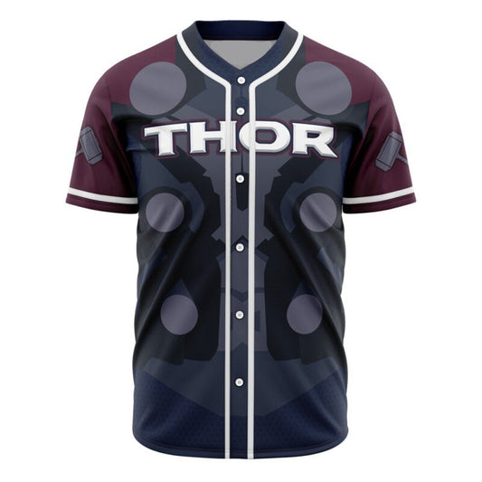 Marvel Jersey Marvel Avengers Hero Thor God of Thunder Armor Costume Jersey Shirt Baseball Thor Baseball for Men
