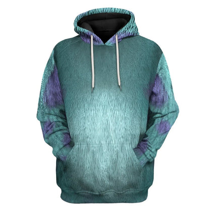 Disney Hoodie Sully Monsters Inc Costume T-Shirt Blue Unisex Adults New Release - Trendy Gift For Men & Women