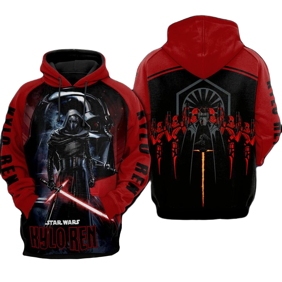 Starwars Hoodie Kylo Ren And Stormtrooper Hoodie Black Red Unisex