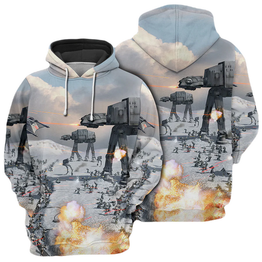 Starwars Hoodie Battle Of Hoth AT-AT Hoodie Colorful Unisex