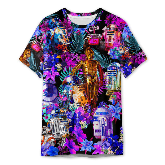 Stwa Special R2-D2 With Friends Synthwave - 3D T-shirt