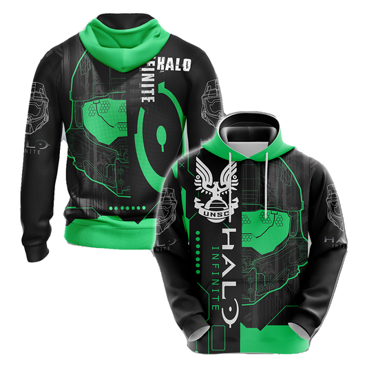 Halo Hoodie Halo Infinite Unsc Symbol T-Shirt Black Green Unisex - Trendy Gift For Men & Women