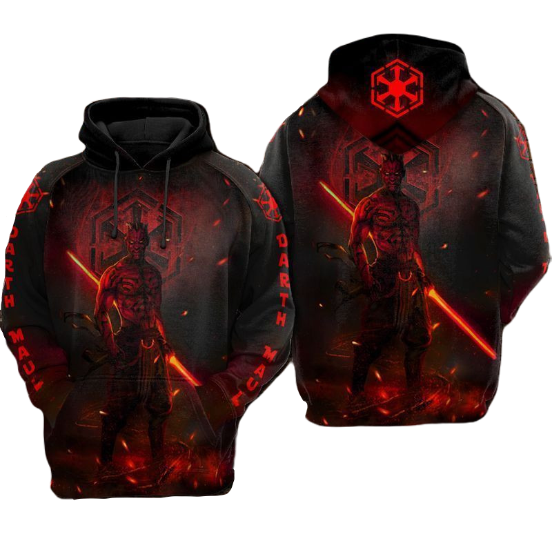 Starwars Hoodie Starwars Darth Maul Sith Lord Hoodie Black Red Unisex