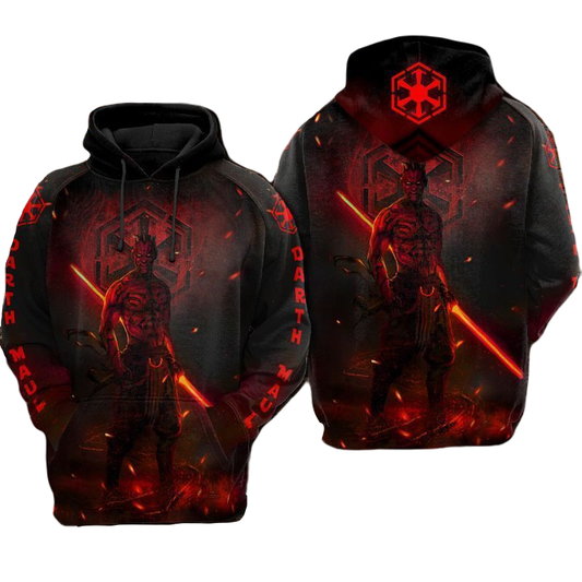Starwars Hoodie Starwars Darth Maul Sith Lord Hoodie Black Red Unisex