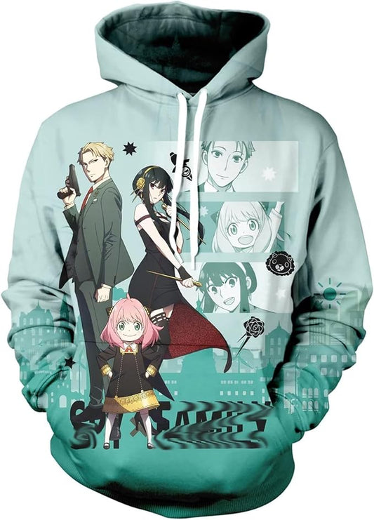 Spyxfamily Hoodie Forger Family And The City Hoodie Green Unisex - Cozy Hoodie For Cold Weather