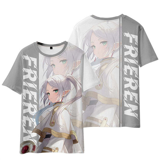 Frieren Beyond Journey’S End T-Shirt Frieren The Slayer Mage Graphic T-Shirt Gray Unisex - Trendy Gift For Men & Women