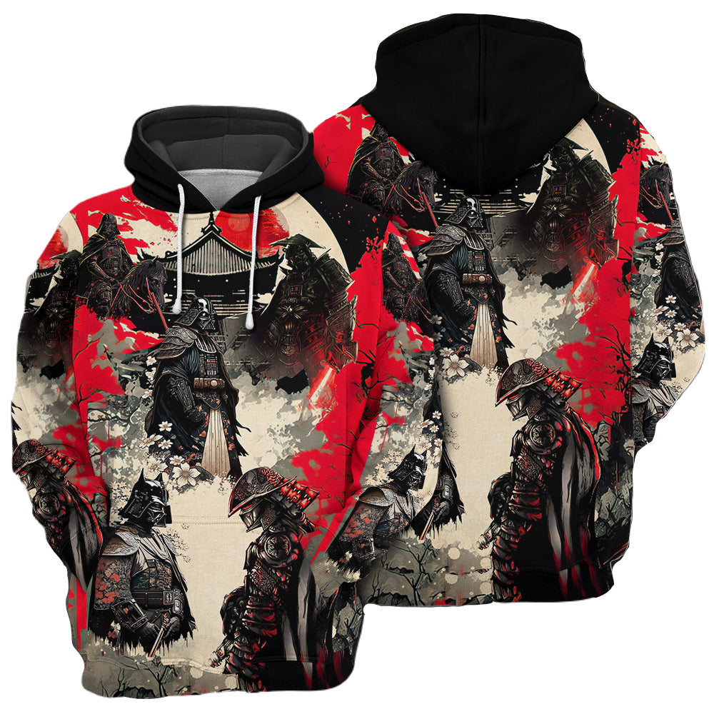 Starwars Hoodie Darth Vader Samurai Graphic Hoodie Black Red Unisex