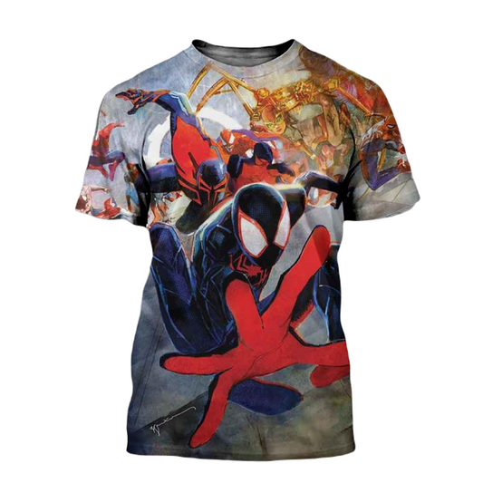 Spiderman T-Shirt Marvel Miles Morales And Other Spidermans T-Shirt Colorful Unisex - Trendy Gift For Men & Women