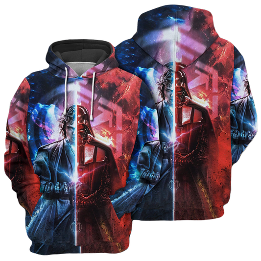 Starwars Hoodie Starwars Symbols Character Graphic Hoodie Blue Red Unisex