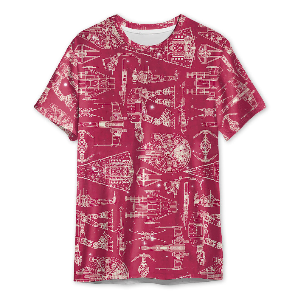 Stwa Pink Space Ship - 3D T-shirt For Fans