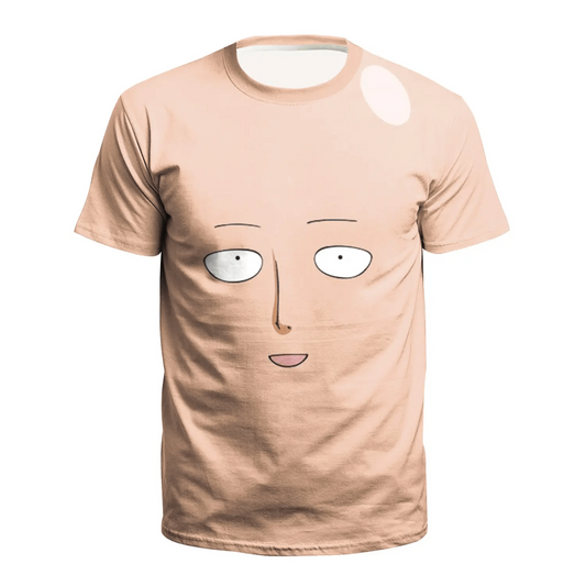 One Punch Man T-Shirt Saitama Bald Head Face I'M Ok T-Shirt Pink Unisex - Trendy Gift For Men & Women