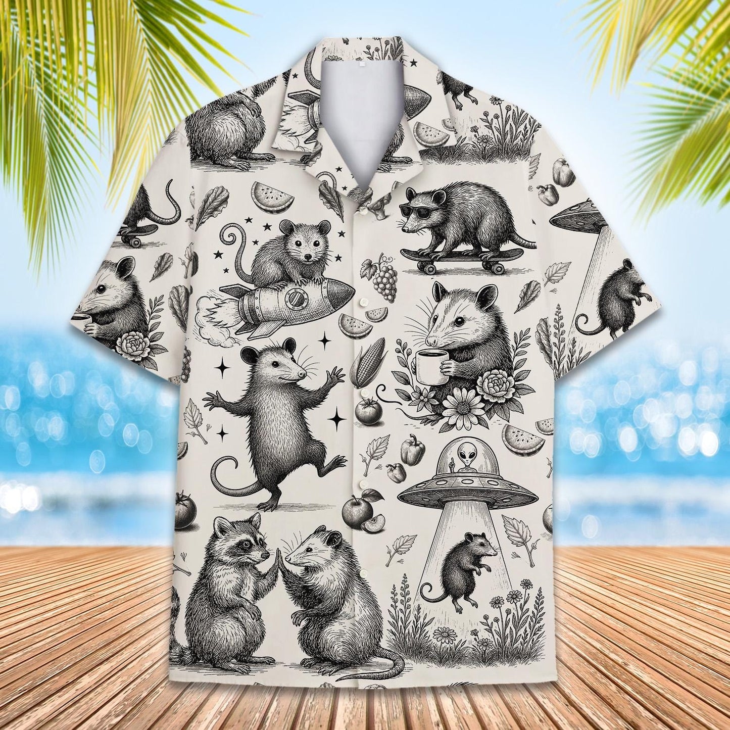 Funny Opossum Hawaiian Shirt