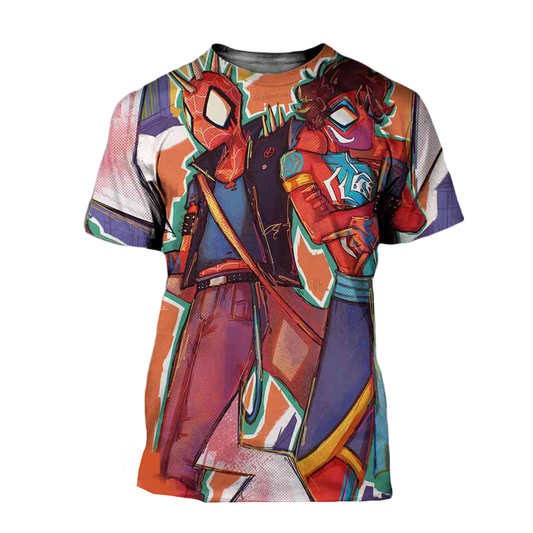 Spiderman T-Shirt Marvel The Best Duo Spider Punk And India Spiderman T-Shirt Colorful Unisex - Trendy Gift For Men & Women