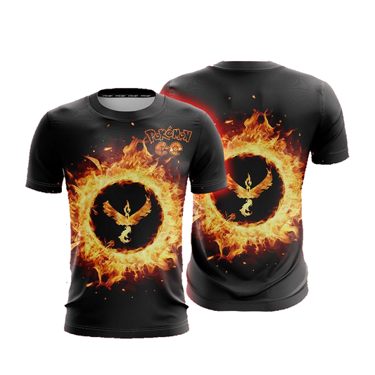 Pokemon T-Shirt Moltres Fire Pokemon Go T-Shirt Black Unisex - Trendy Gift For Men & Women