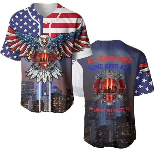 Patriot Day Jersey All Gave Some Some Gave All Fallen But Not Forgotten Jersey Shirt September 11th Baseball for Men