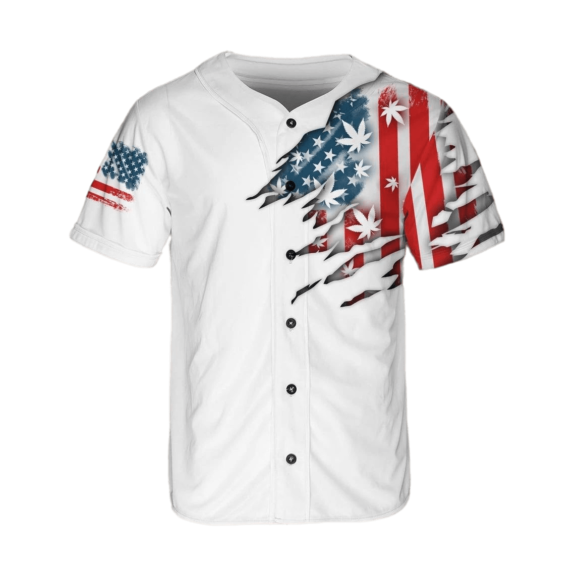Independence Day Jersey Torn Sheet American Flag Independence Day White Jersey Shirt 04th of July Baseball for Men