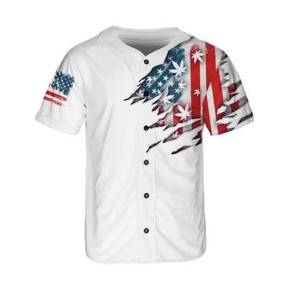 Independence Day Jersey Torn Sheet American Flag Independence Day White Jersey Shirt 04th of July Baseball for Men