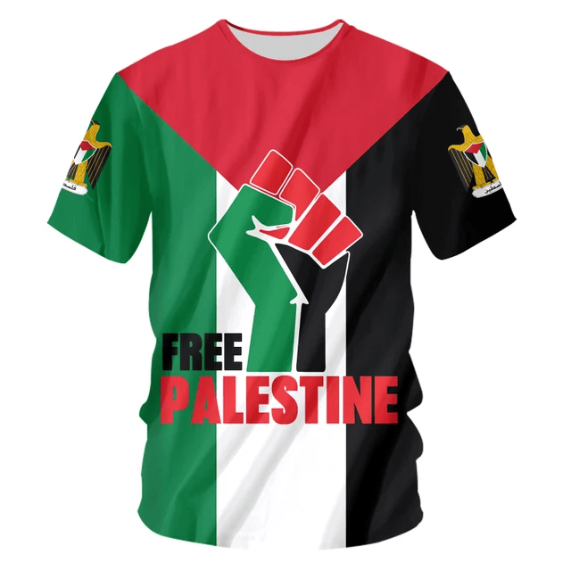 Palestine T-shirt Free Palestine Bird Bump T-shirt Colorful Unisex