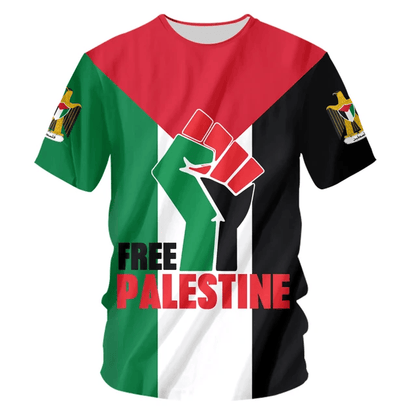 Palestine T-shirt Free Palestine Bird Bump T-shirt Colorful Unisex