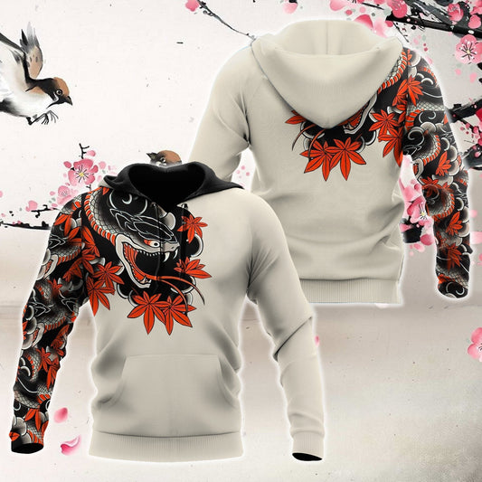 Gifury Japan T-shirt Japan Culture Japanese Snake Hebi Art Tattoo White T-shirt Japan Hoodie Apparel 2022