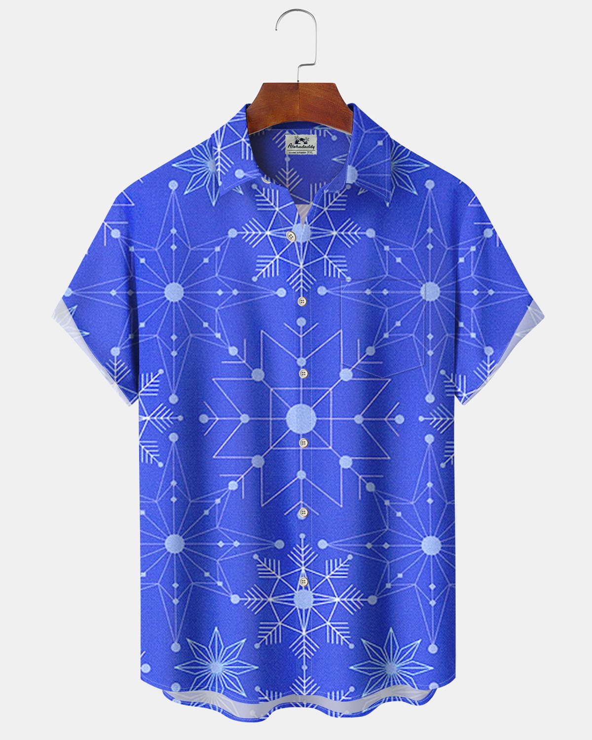 Alohadaddy® Casual Geometric Print Art Button Cardigan with Pockets Men's Short Sleeve Shirt Big & Tall
