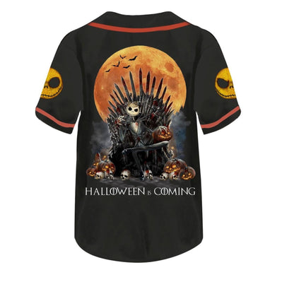 Tnbc Jersey Jack Skellington Halloween Is Coming Black Jersey Shirt Tnbc Baseball