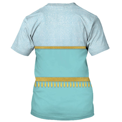 Disney T-Shirt Princess Jasmine Aladdin Costume T-Shirt Blue Unisex Adults New Release - Trendy Gift For Men & Women