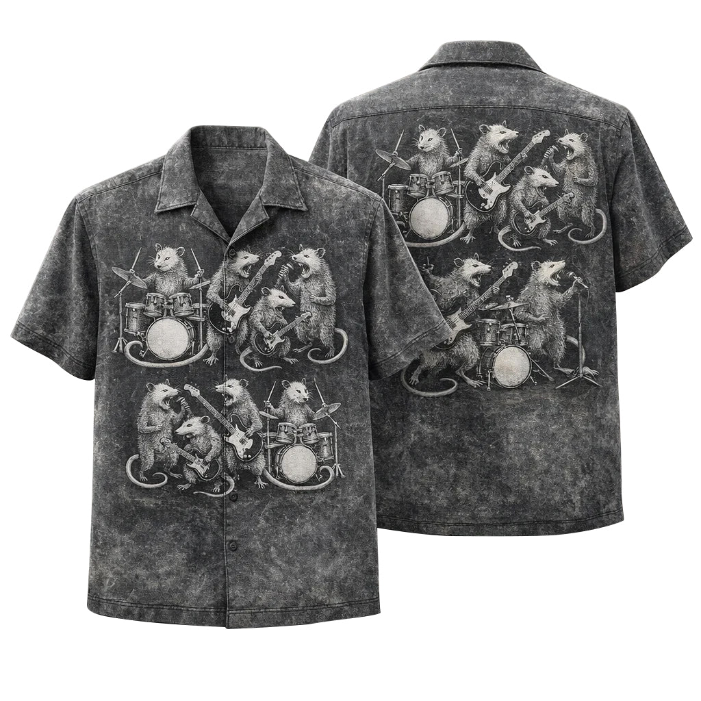 Funny Opossum Band Hawaiian Shirt Rock Band Possum Music Vintage Shirt