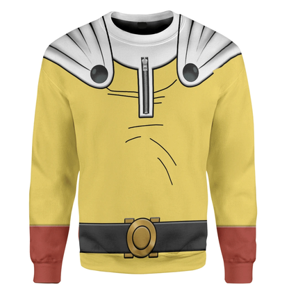 One Punch Man Hoodie Saitama One Punch Man Costume T-Shirt White Yellow Unisex Adults New Release - Trendy Gift For Men & Women
