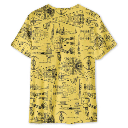 Stwa Yellow Space Ship - 3D T-shirt