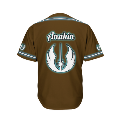 Star Wars Baseball Jersey Anakin Skywalker Star Wars Jersey Shirt Brown Unisex Adult New Release