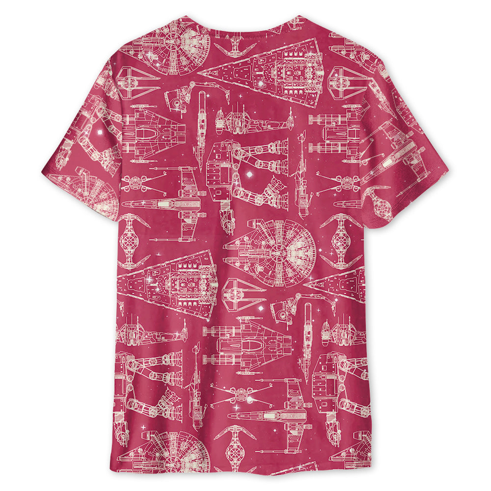 Stwa Pink Space Ship - 3D T-shirt For Fans