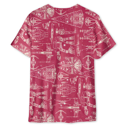 Stwa Pink Space Ship - 3D T-shirt For Fans