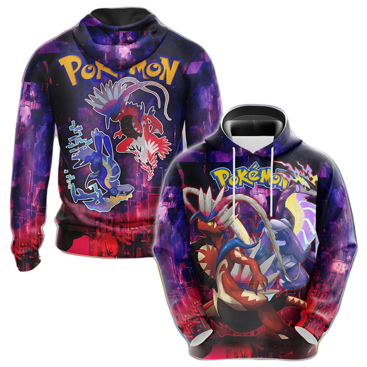 Pokemon Hoodie Pokemon Scarlet And Violet Graphic T-Shirt Blue Red Unisex - Trendy Gift For Men & Women