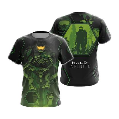 Halo Hoodie Halo Infinite Masterchief Silhouetee T-Shirt Black Green Unisex - Trendy Gift For Men & Women