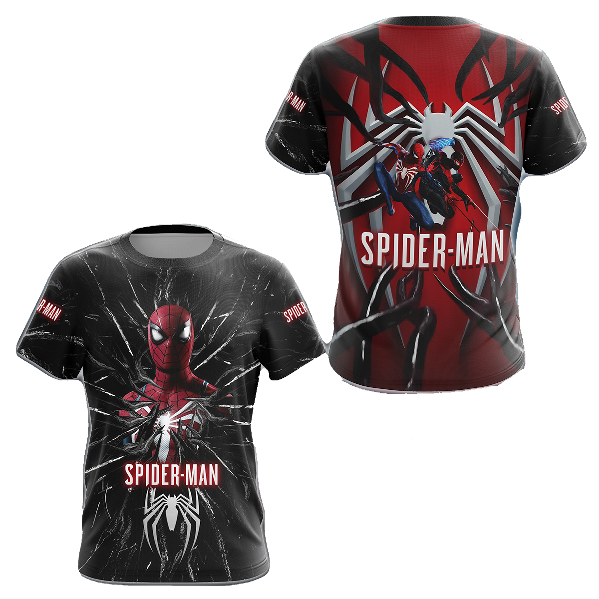 Spiderman Hoodie Marvel Spiderman 2 Game Graphic T-Shirt Red Black Unisex - Trendy Gift For Men & Women