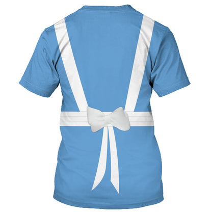 Disney T-Shirt Character Alice In Wonderland Costume T-Shirt White Blue Unisex Adults New Release - Trendy Gift For Men & Women