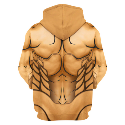 Attack On Titan Hoodie Eren Titan Form Costume Hoodie Brown Unisex - Cozy Hoodie For Cold Weather